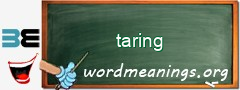 WordMeaning blackboard for taring